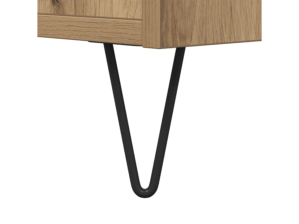 Meuble TV chêne artisanal 150x30x50 cm bois d'ingénierie