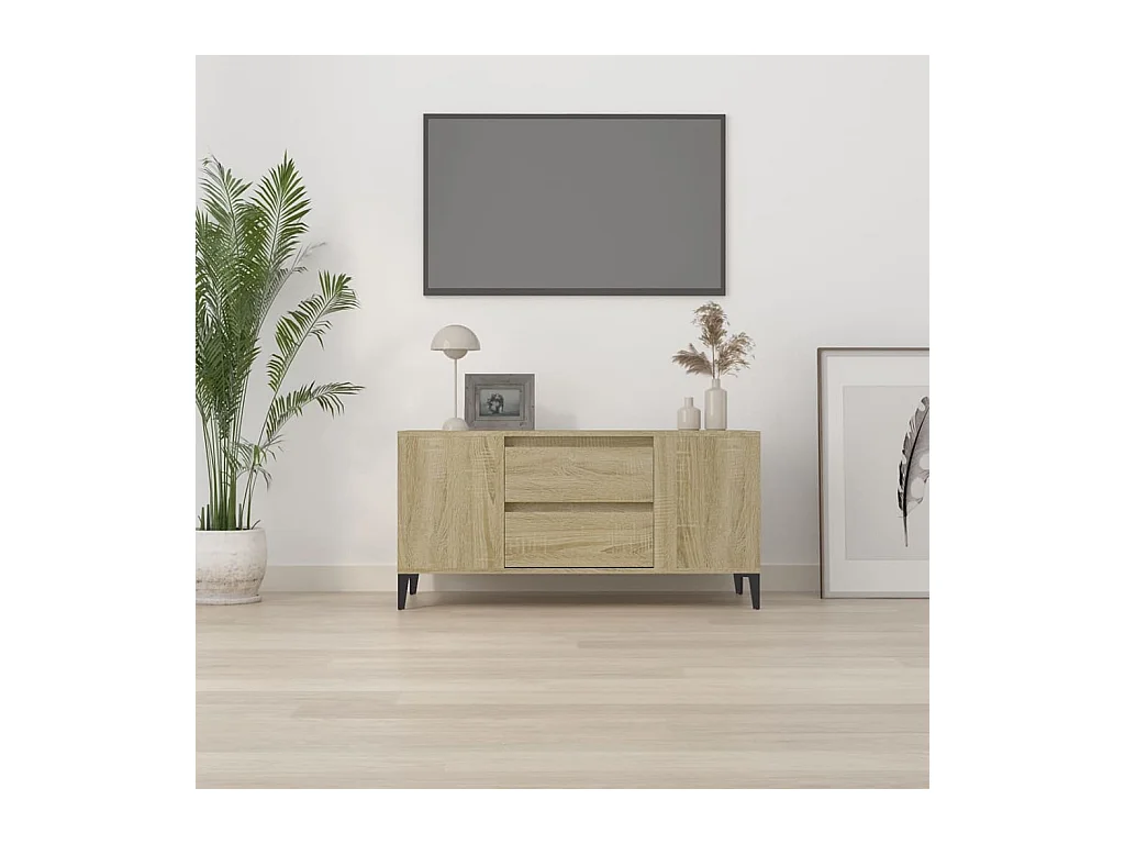 Mobile TV in rovere Sonoma 102x44,5x50 cm in legno ingegnerizzato