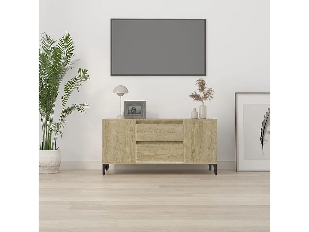 Mobile TV in rovere Sonoma 102x44,5x50 cm in legno ingegnerizzato
