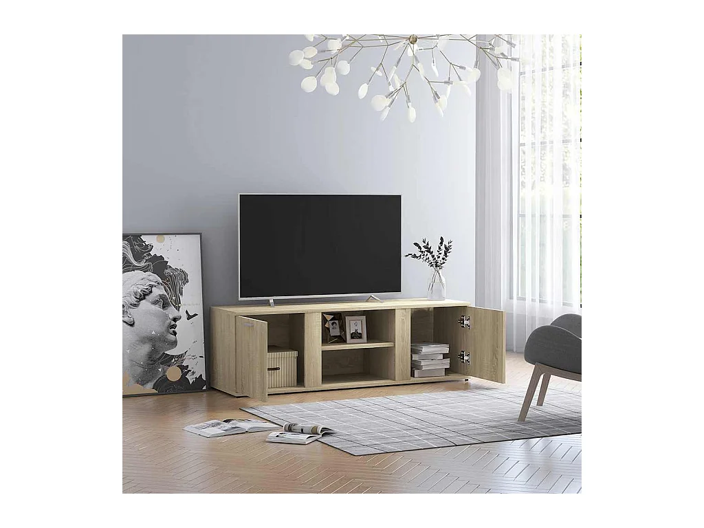 Mobile TV in rovere Sonoma 120x34x37 cm in legno ingegnerizzato