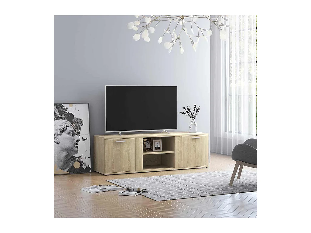 Mobile TV in rovere Sonoma 120x34x37 cm in legno ingegnerizzato