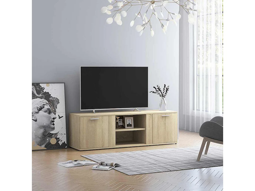 Mobile TV in rovere Sonoma 120x34x37 cm in legno ingegnerizzato