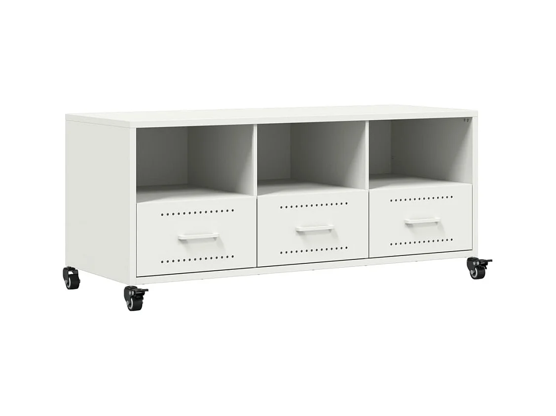 Meuble TV blanc 100,5x39x43,5 cm acier