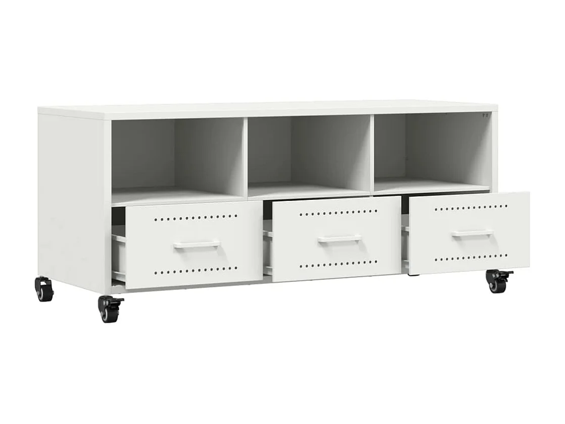 Meuble TV blanc 100,5x39x43,5 cm acier