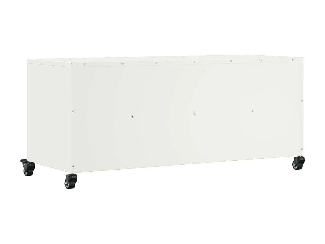 Meuble TV blanc 100,5x39x43,5 cm acier