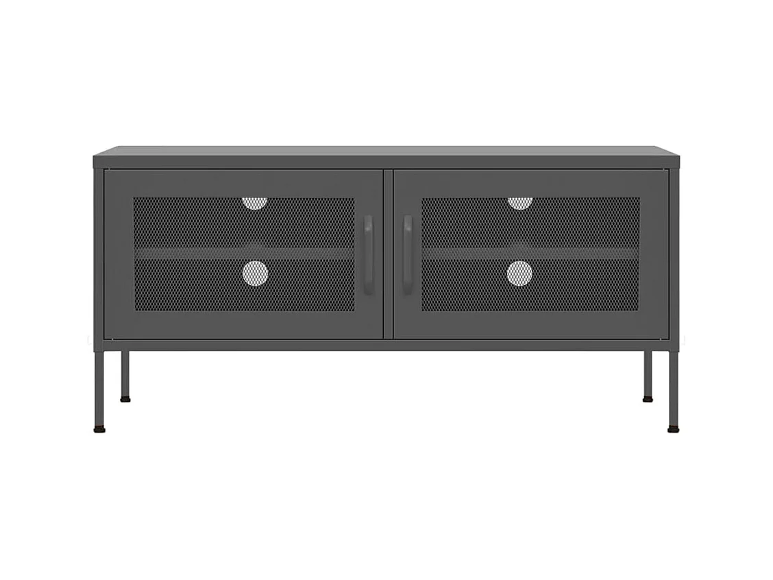Meuble TV Anthracite 105x35x50 cm Acier