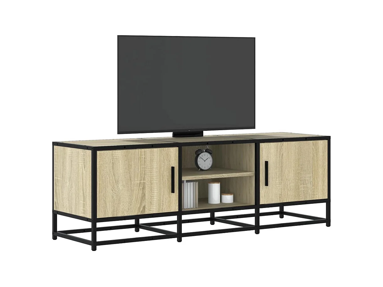 Meuble TV chêne sonoma 120x35x41 cm bois d'ingénierie et métal