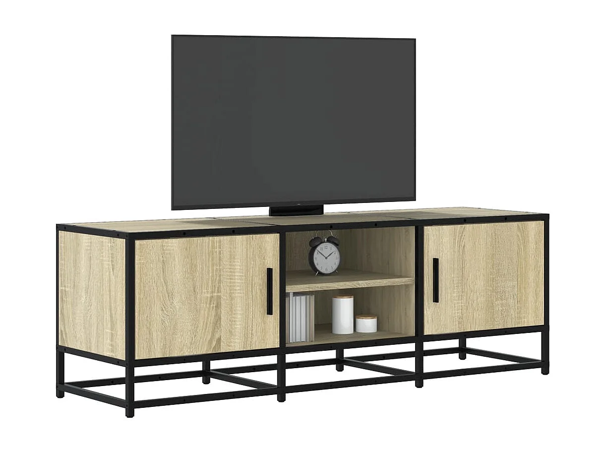 TV-Schrank aus Sonoma-Eiche 120 x 35 x 41 cm, Holzwerkstoff und Metall