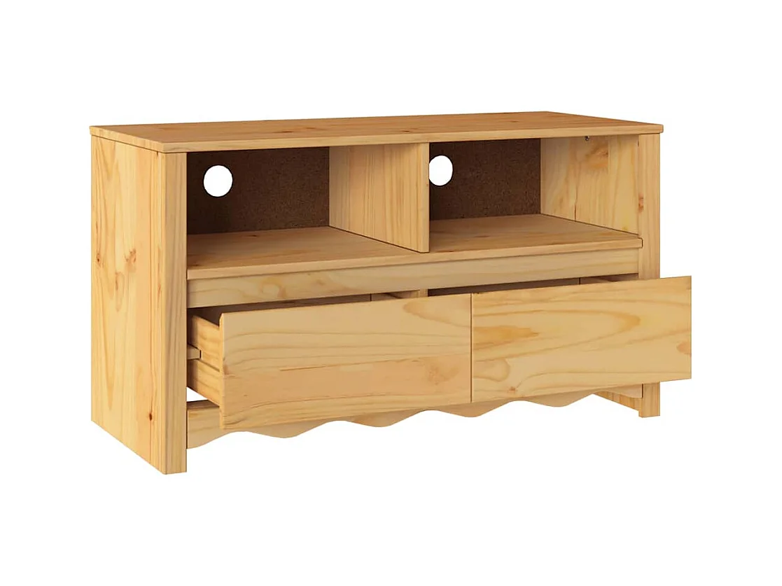 TV-kast met lade Bruin 99 x 43 x 55 cm Massief grenenhout