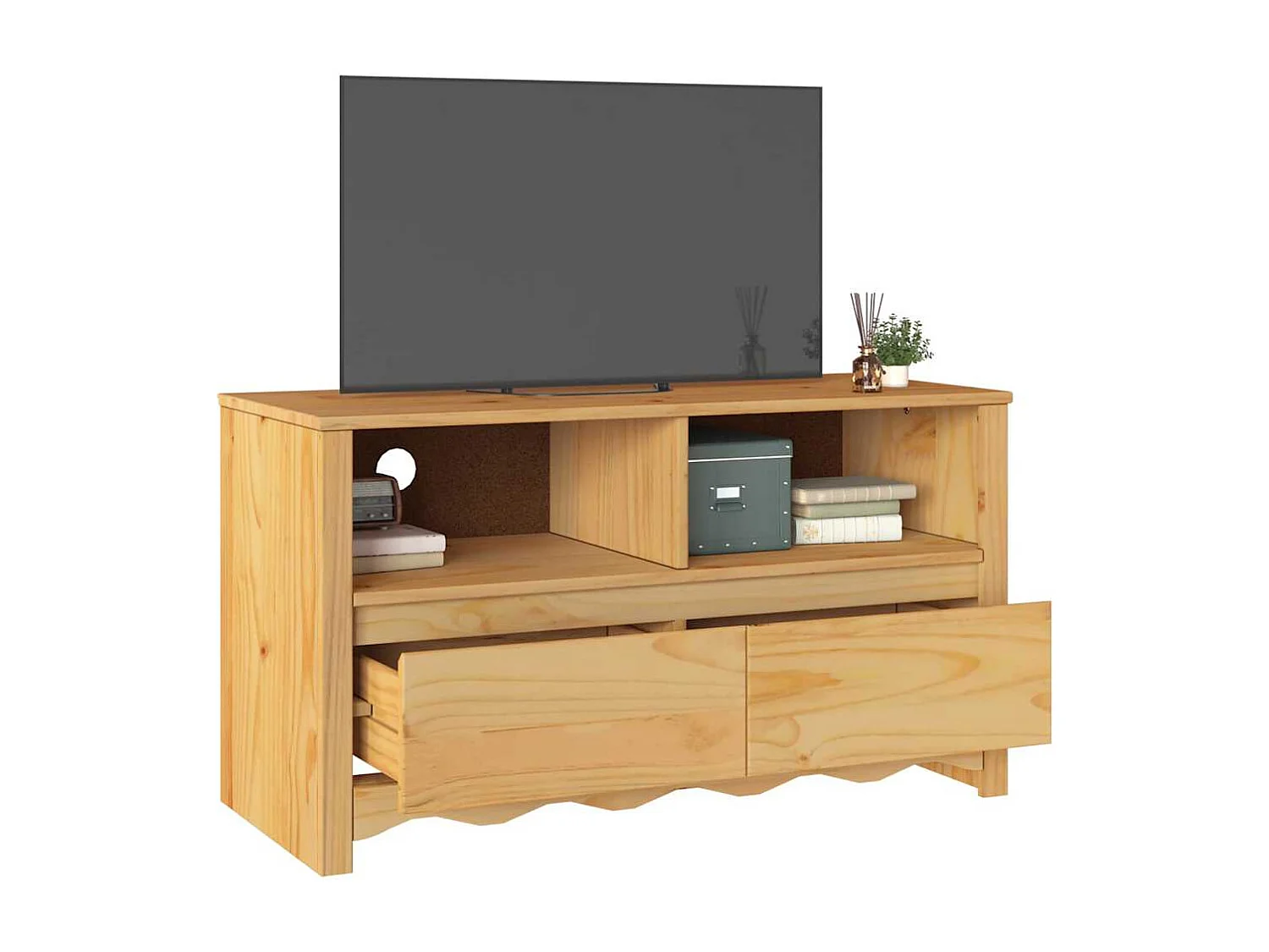 Meuble TV avec tiroir Marron 99 x 43 x 55 cm Bois de pin massif