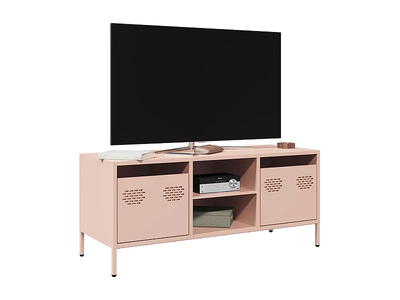 Roze tv-meubel 101,5x39x43,5 cm koudgewalst staal