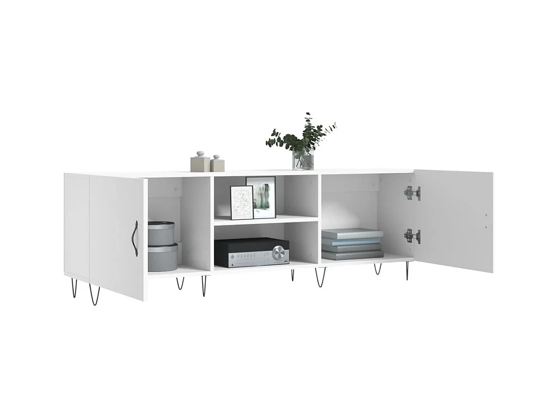 Meuble TV blanc 150x30x50 cm bois d'ingénierie