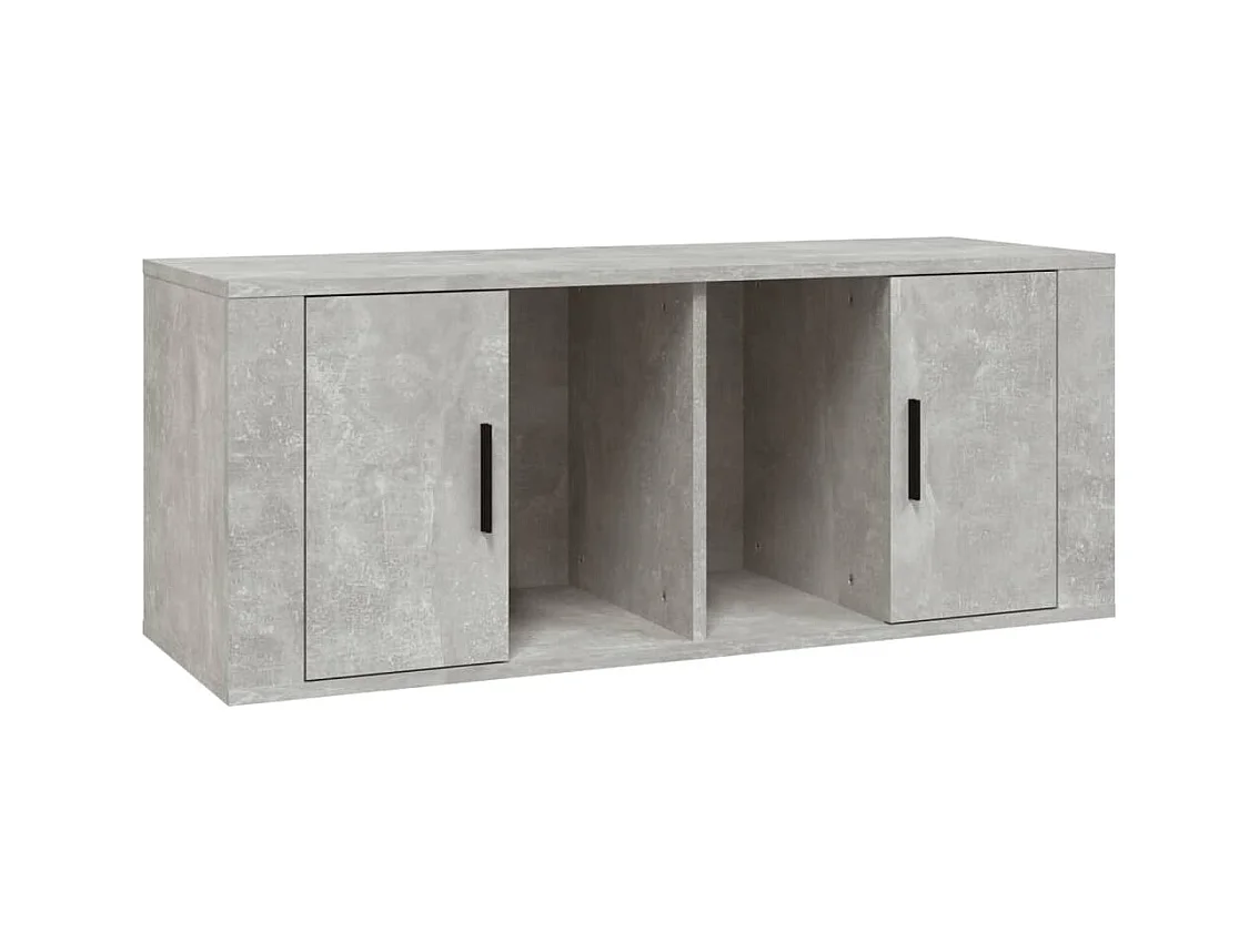 Meuble TV Gris béton 100x35x40 cm Bois d'ingénierie