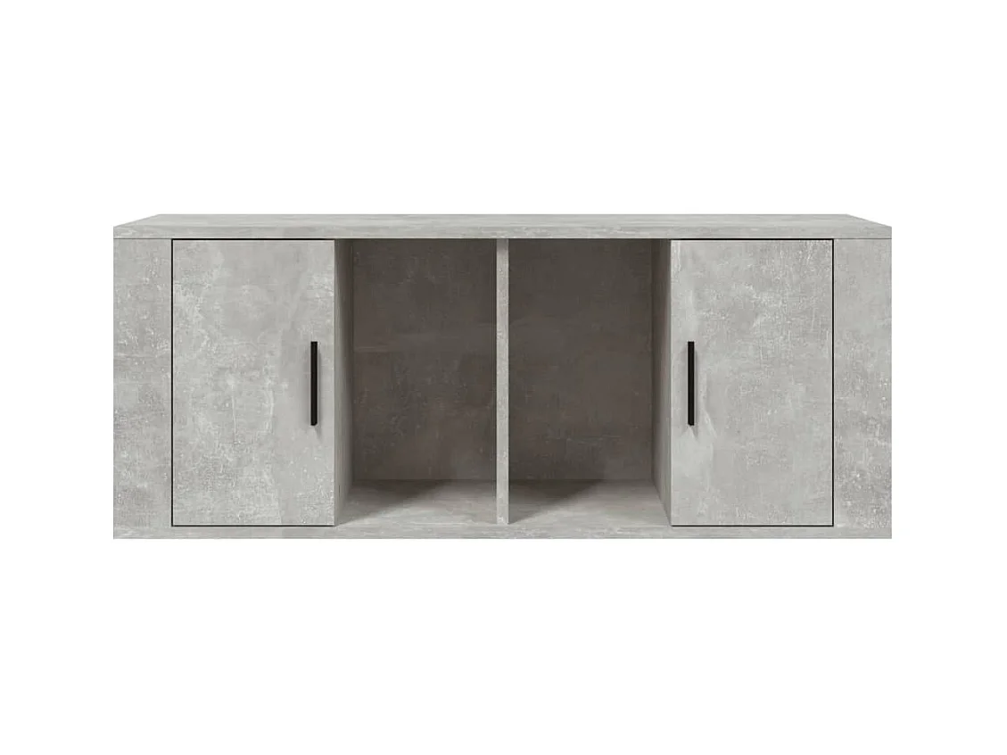 Meuble TV Gris béton 100x35x40 cm Bois d'ingénierie