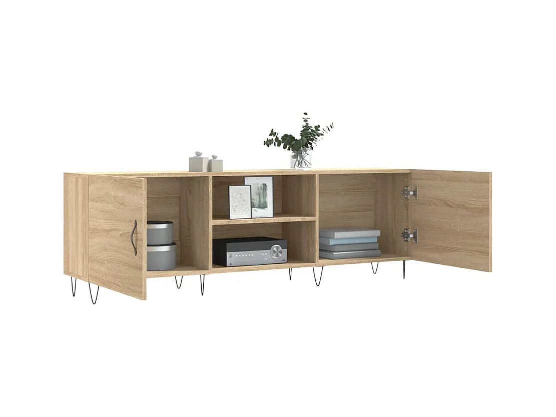 Meuble TV chêne sonoma 150x30x50 cm bois d'ingénierie
