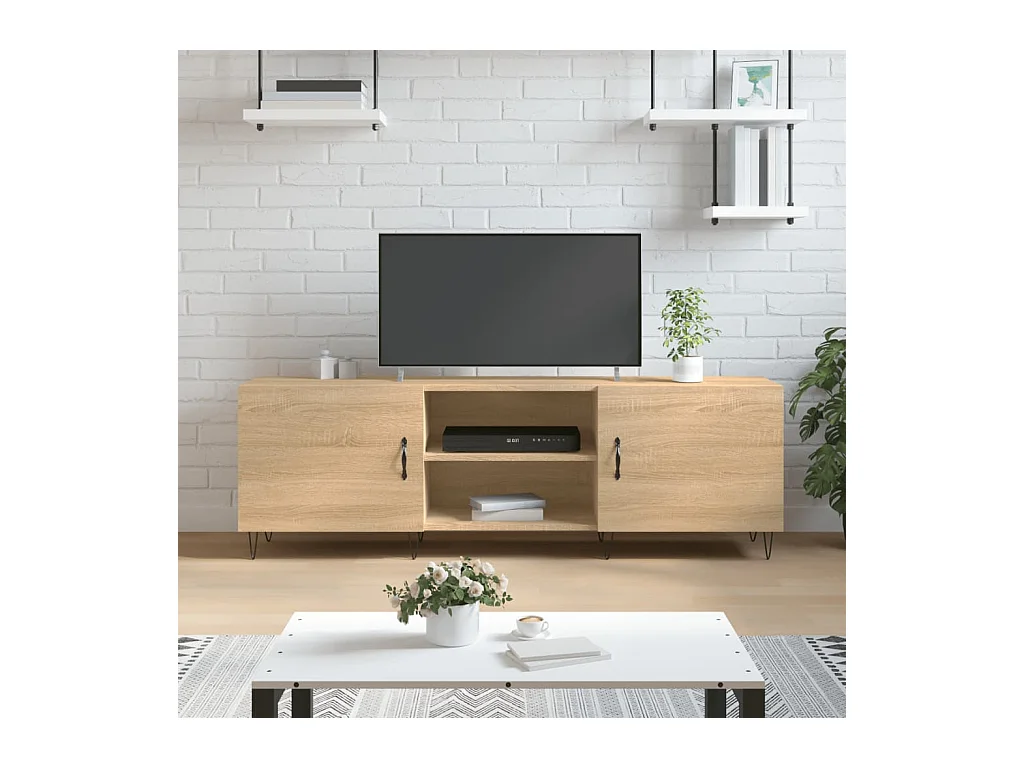 Meuble TV chêne sonoma 150x30x50 cm bois d'ingénierie
