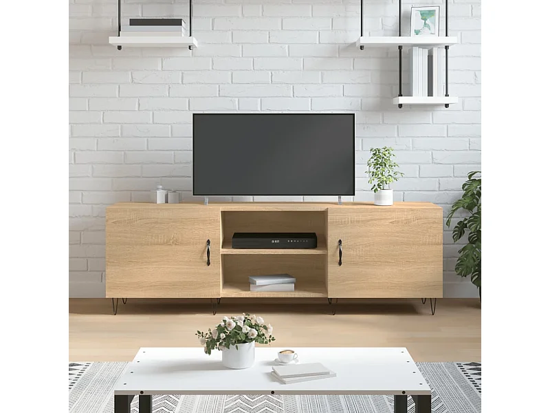 Mobile TV in rovere Sonoma 150x30x50 cm in legno ingegnerizzato