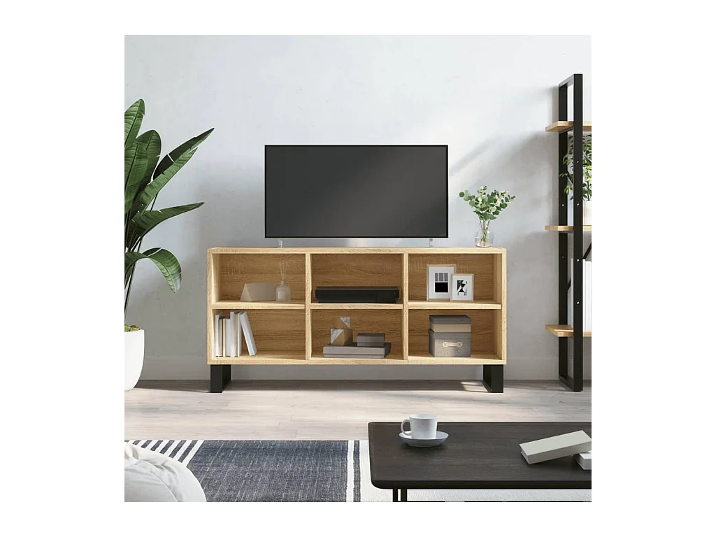 Meuble TV chêne sonoma 103,5x30x50 cm bois d'ingénierie