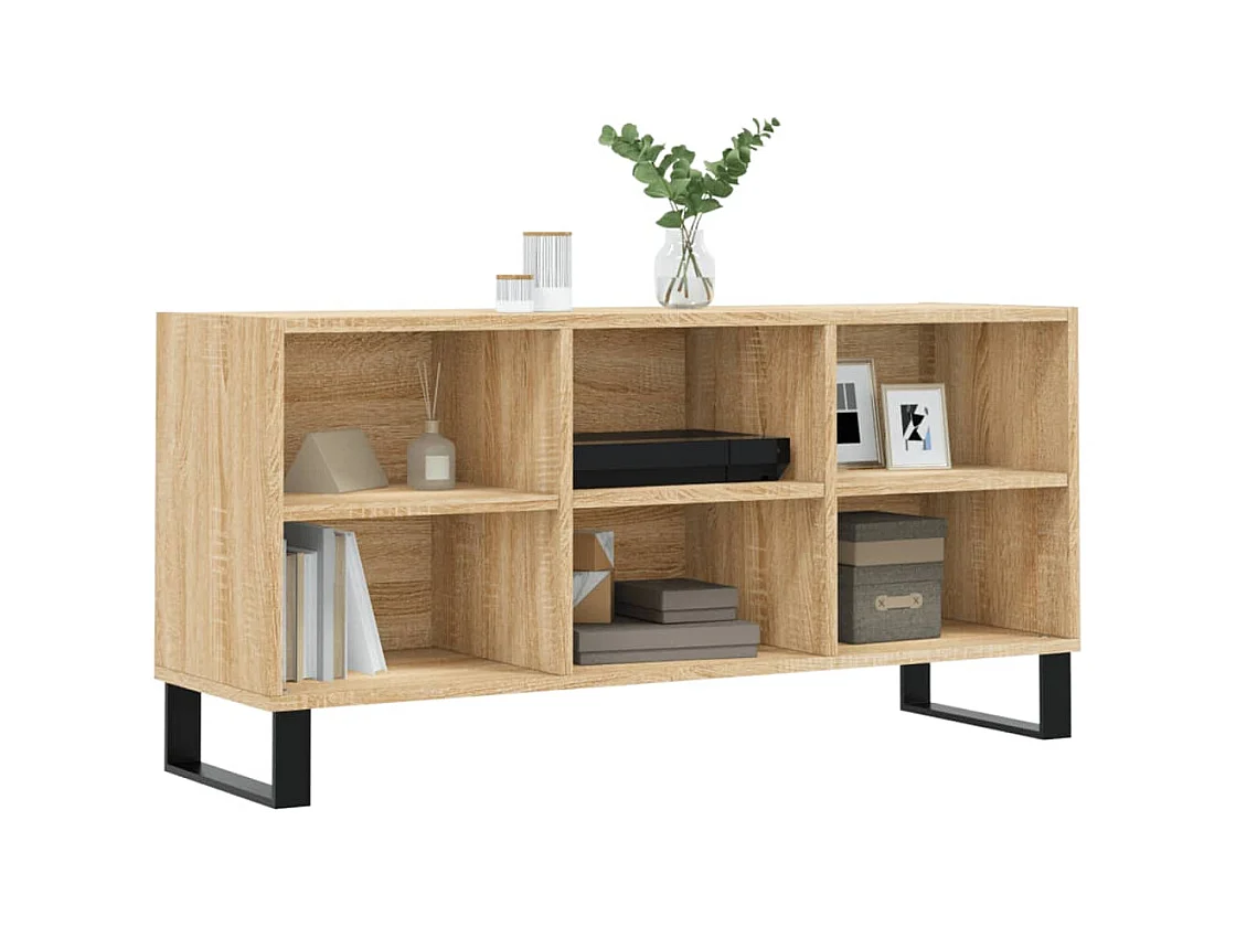 Meuble TV chêne sonoma 103,5x30x50 cm bois d'ingénierie