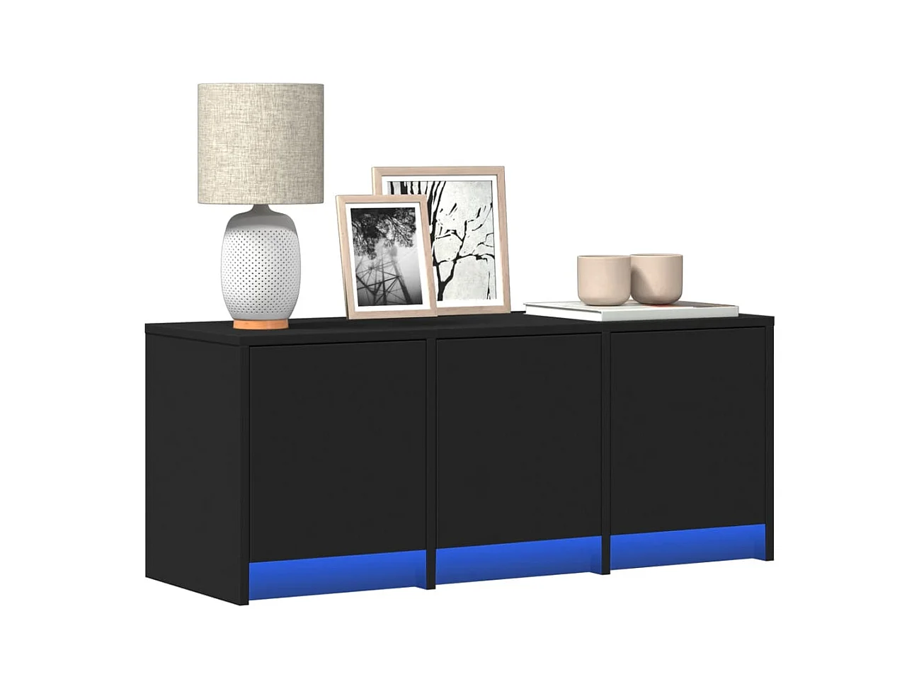 Meuble TV avec LED noir 97x34x40 cm bois d'ingénierie