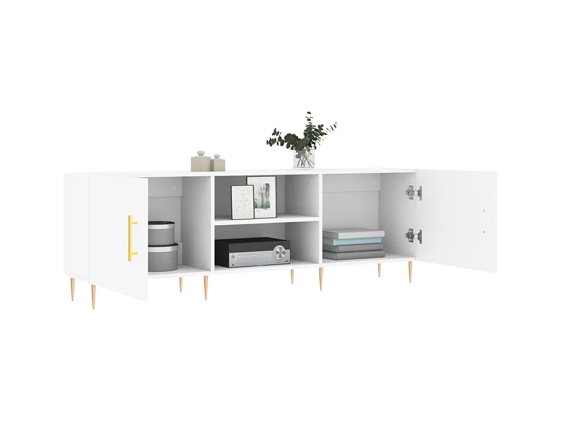 Meuble TV blanc 150x30x50 cm bois d'ingénierie