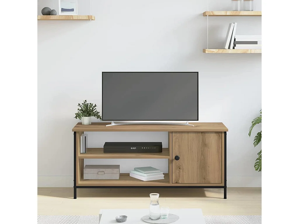 Meuble TV chêne artisanal 100 x 40 x 45 cm Bois d'ingénierie