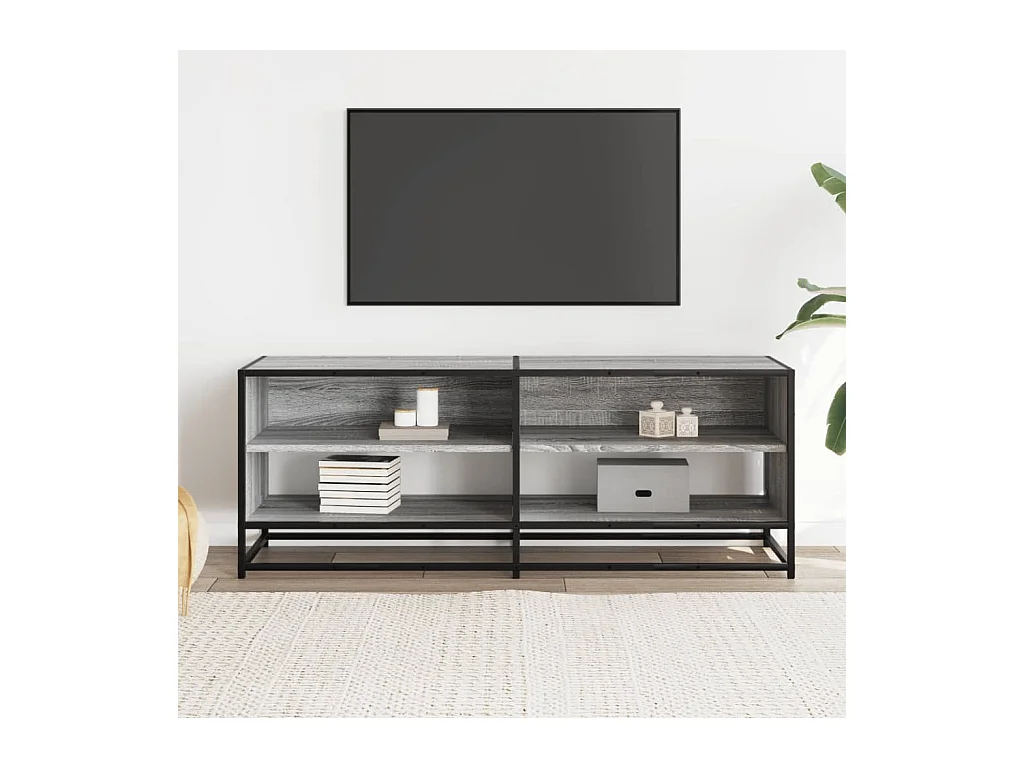 Meuble TV sonoma gris 120,5x40x46 cm bois d'ingénierie et métal