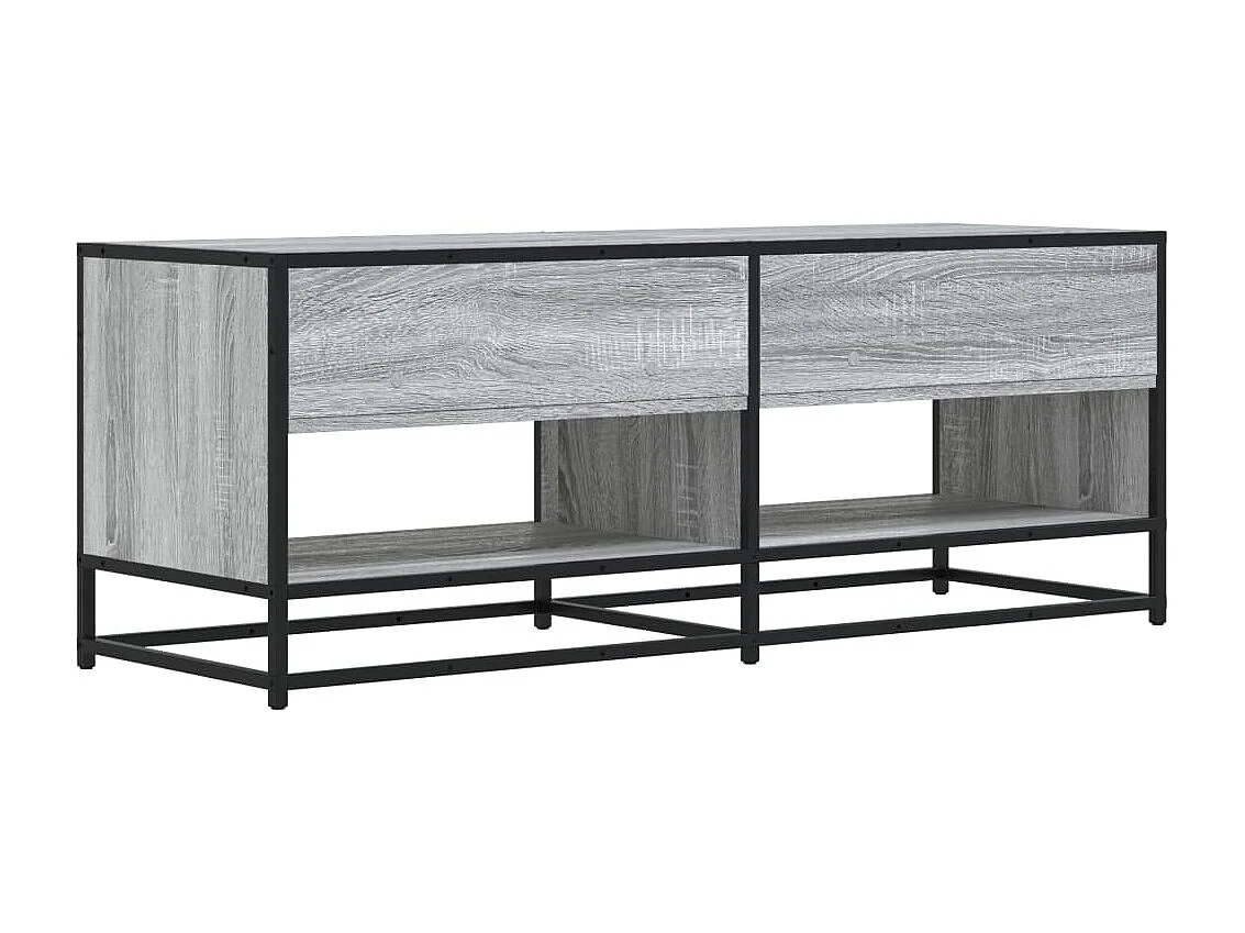 Meuble TV sonoma gris 120,5x40x46 cm bois d'ingénierie et métal
