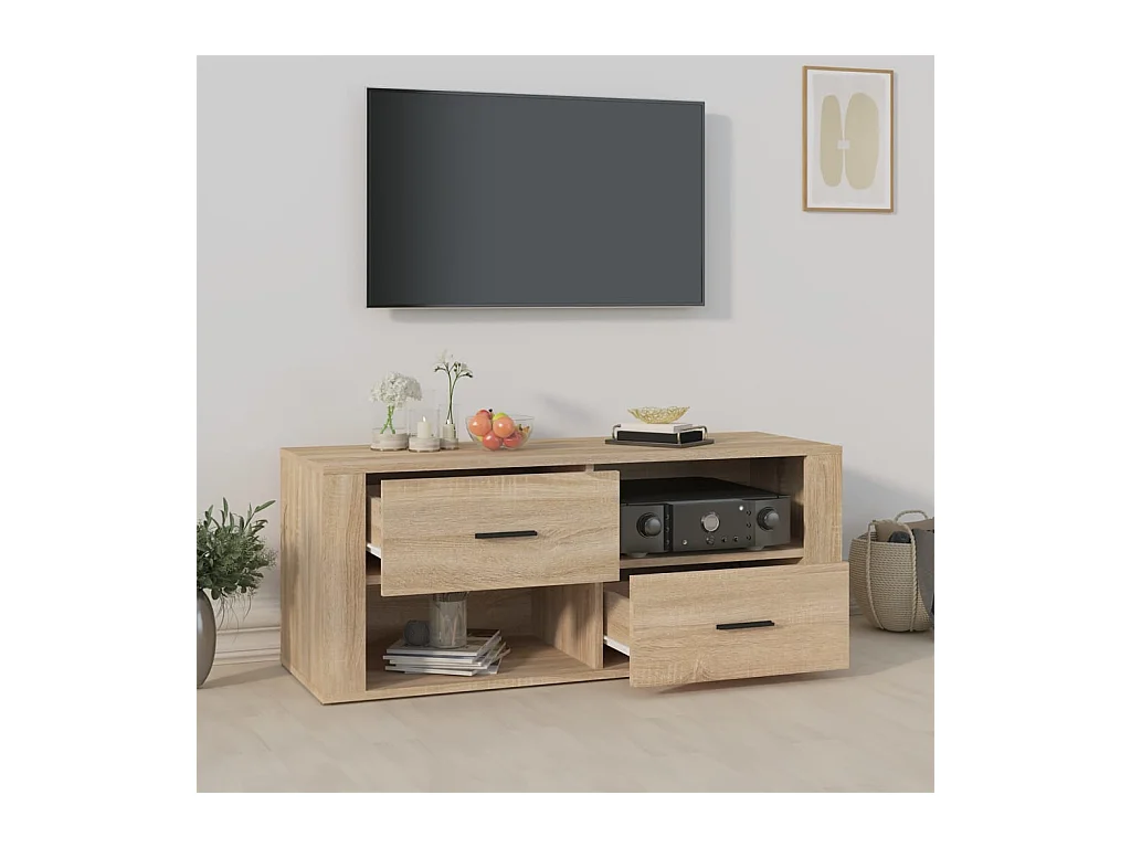 Meuble TV Chêne sonoma 100x35x40 cm Bois d'ingénierie