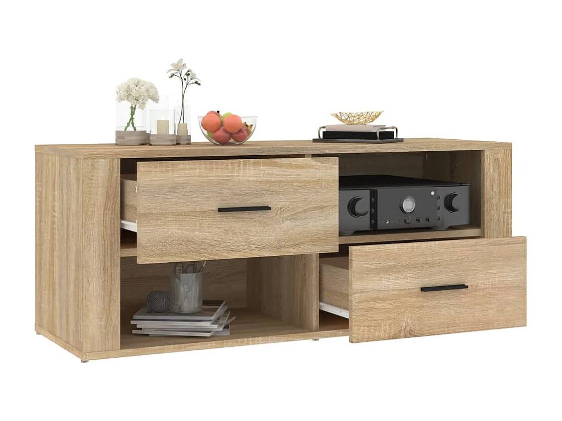 Meuble TV Chêne sonoma 100x35x40 cm Bois d'ingénierie
