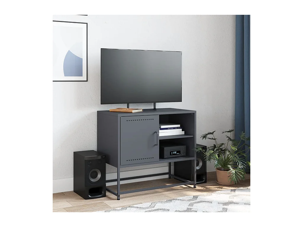 Meuble TV rose 100,5x39x60,5 cm acier