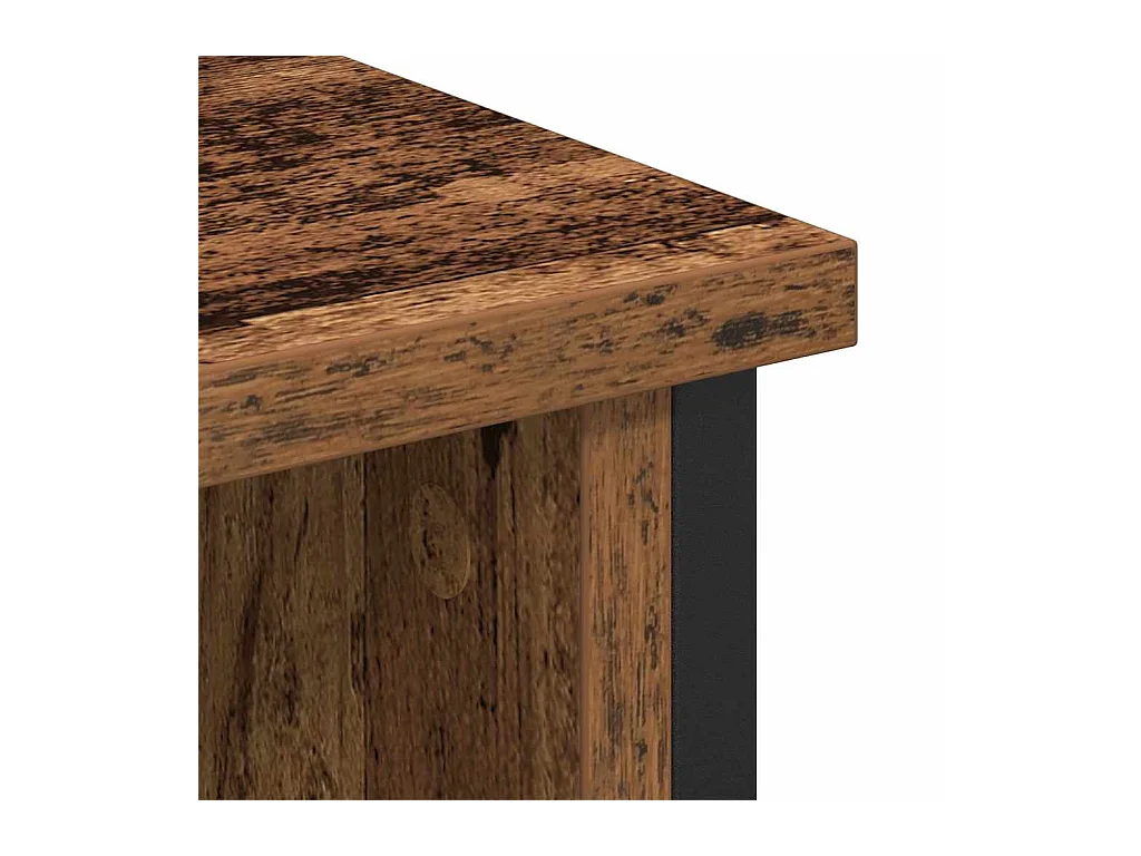 Meuble TV Bois Vieilli 100x35x45 cm Bois Aggloméré et Acier