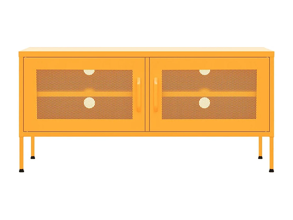 Meuble TV Jaune moutarde 105x35x50 cm Acier