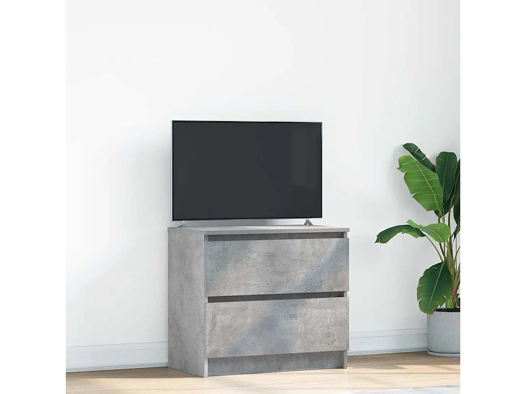 Meuble TV gris béton 60x35x54 cm bois d'ingénierie
