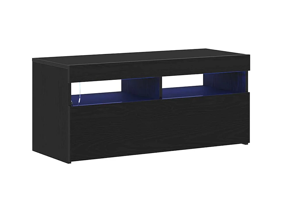 Meuble TV Noir 90 x 35 x 40 cm Bois d'ingénierie