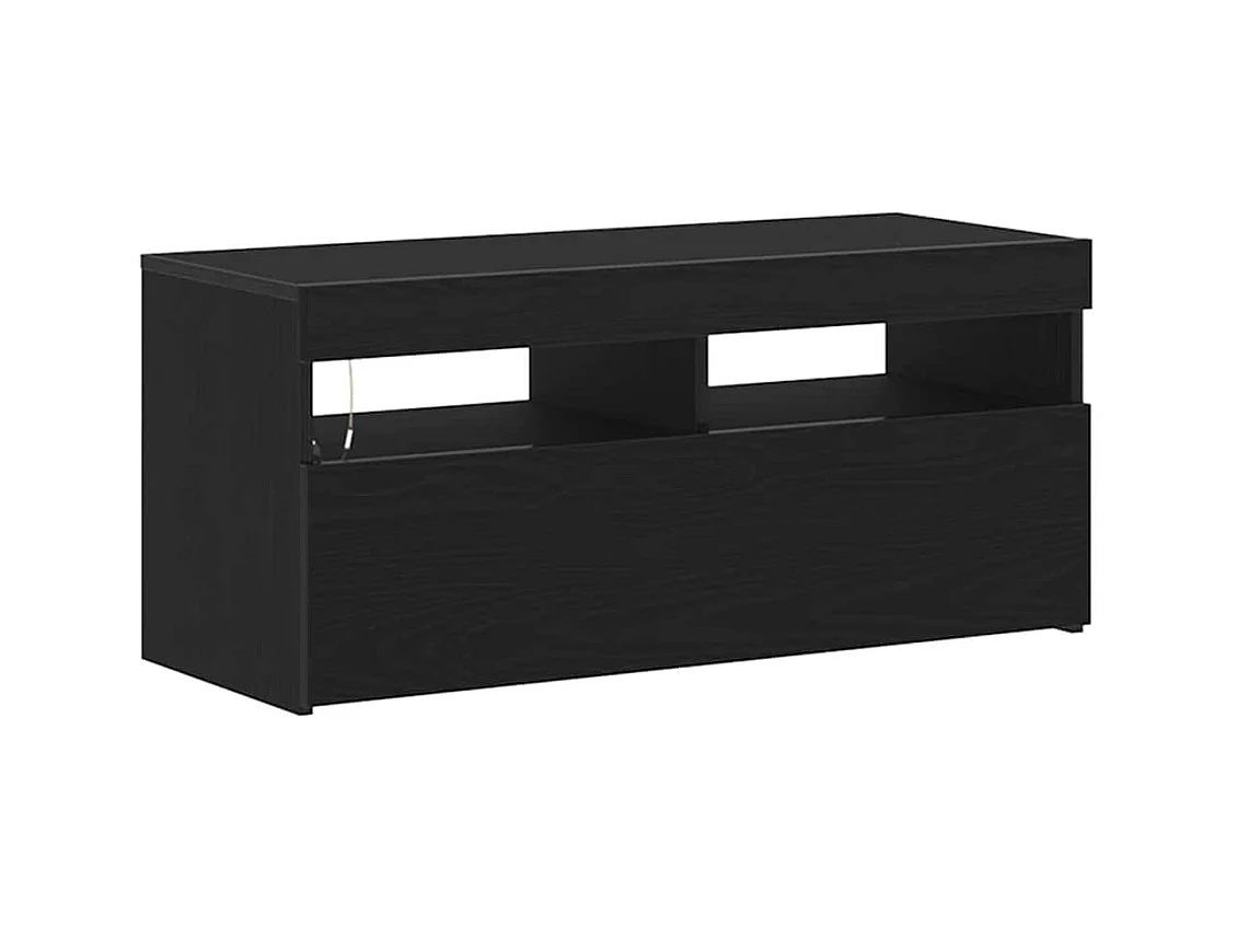 Meuble TV Noir 90 x 35 x 40 cm Bois d'ingénierie