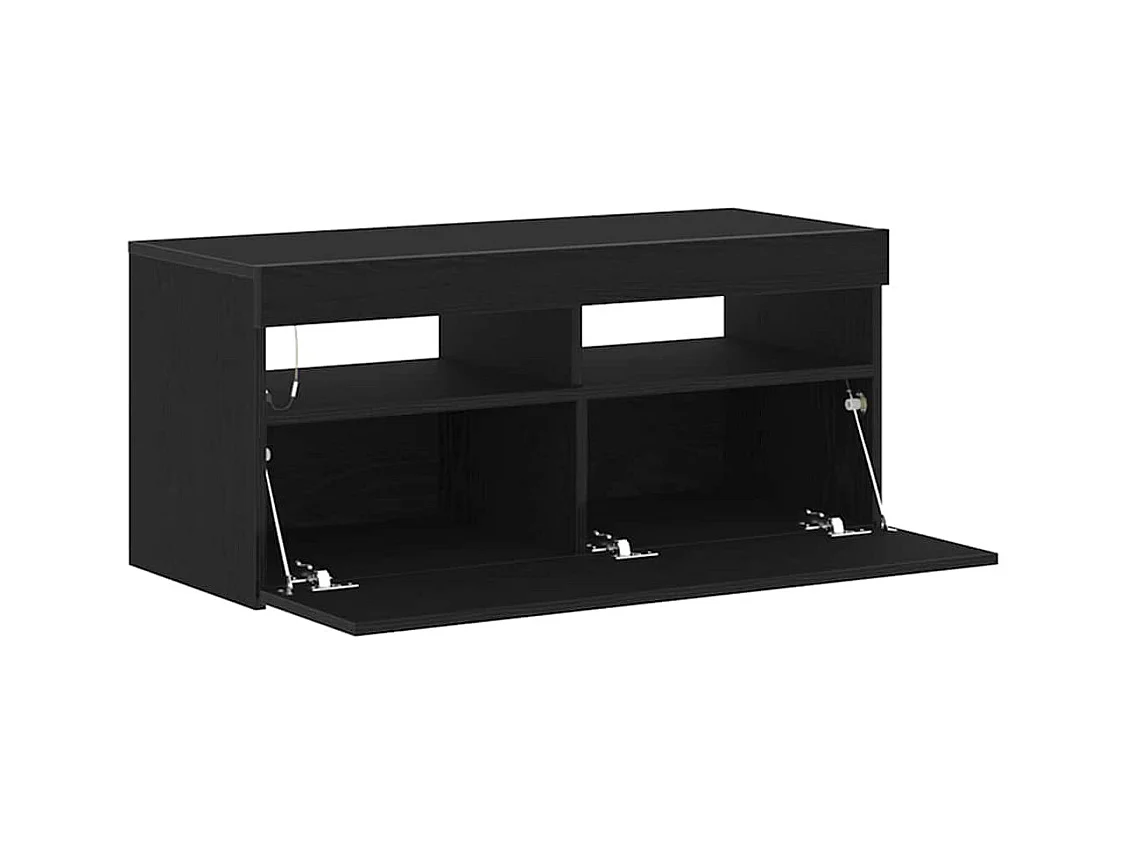 Meuble TV Noir 90 x 35 x 40 cm Bois d'ingénierie