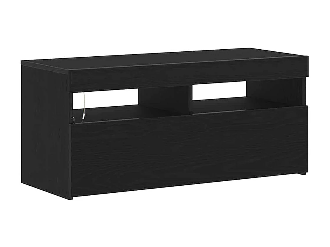 Meuble TV Noir 90 x 35 x 40 cm Bois d'ingénierie