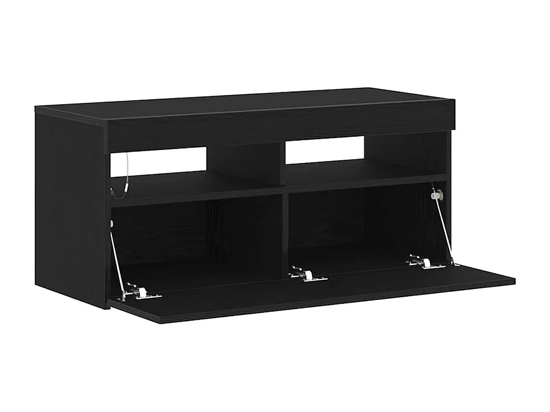 Meuble TV Noir 90 x 35 x 40 cm Bois d'ingénierie