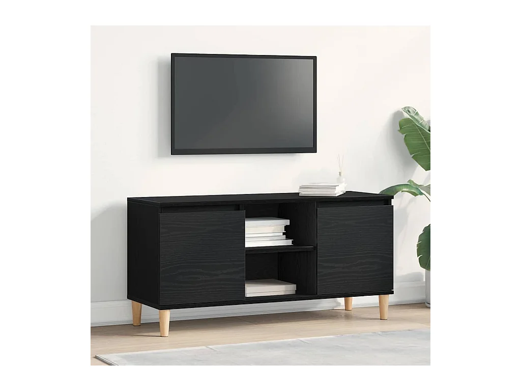 Meuble TV Noir 102 x 35 x 50 cm Bois d'ingénierie