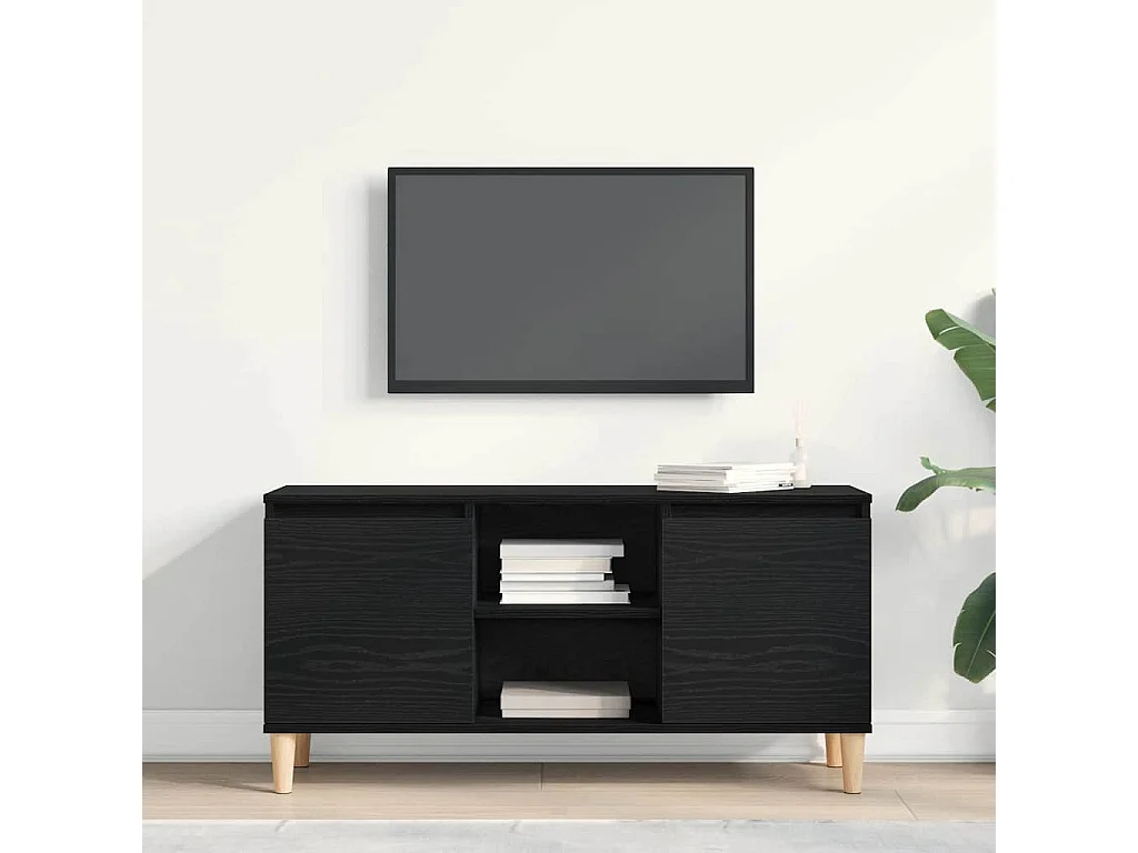 Meuble TV Noir 102 x 35 x 50 cm Bois d'ingénierie