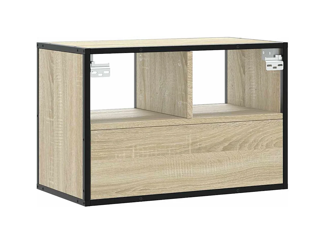 Meuble TV chêne sonoma 60x31x39,5 cm bois d'ingénierie et métal