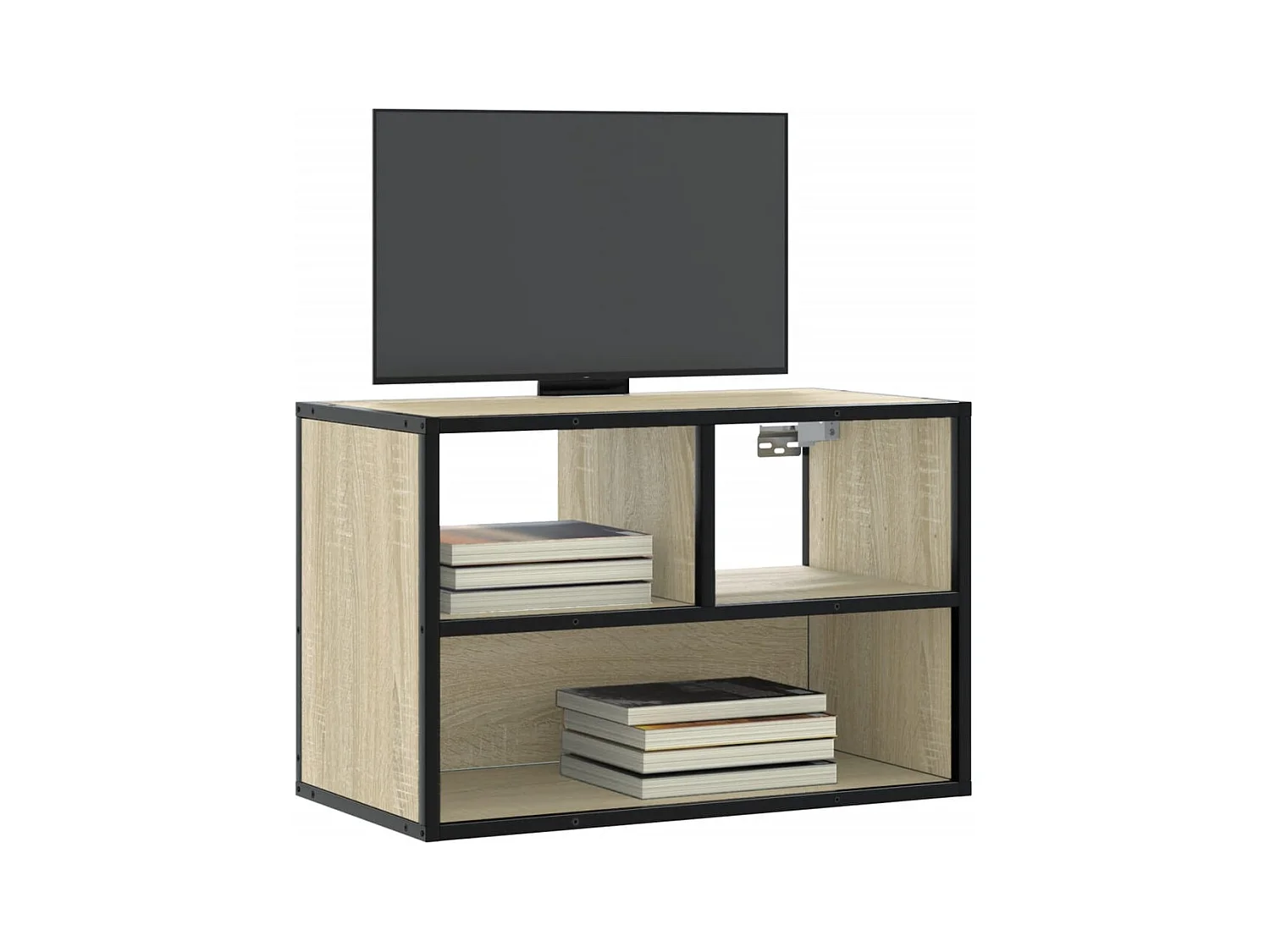 Meuble TV chêne sonoma 60x31x39,5 cm bois d'ingénierie et métal