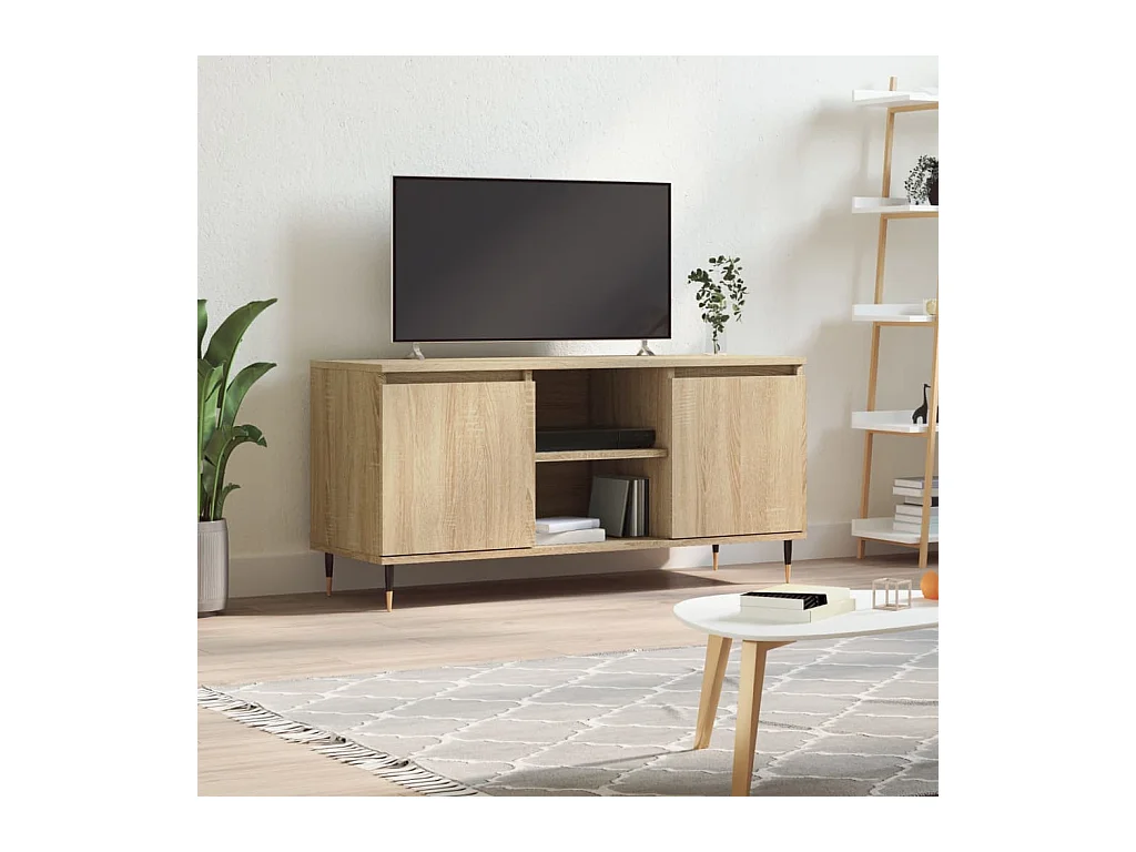 Meuble TV chêne sonoma 104x35x50 cm bois d'ingénierie