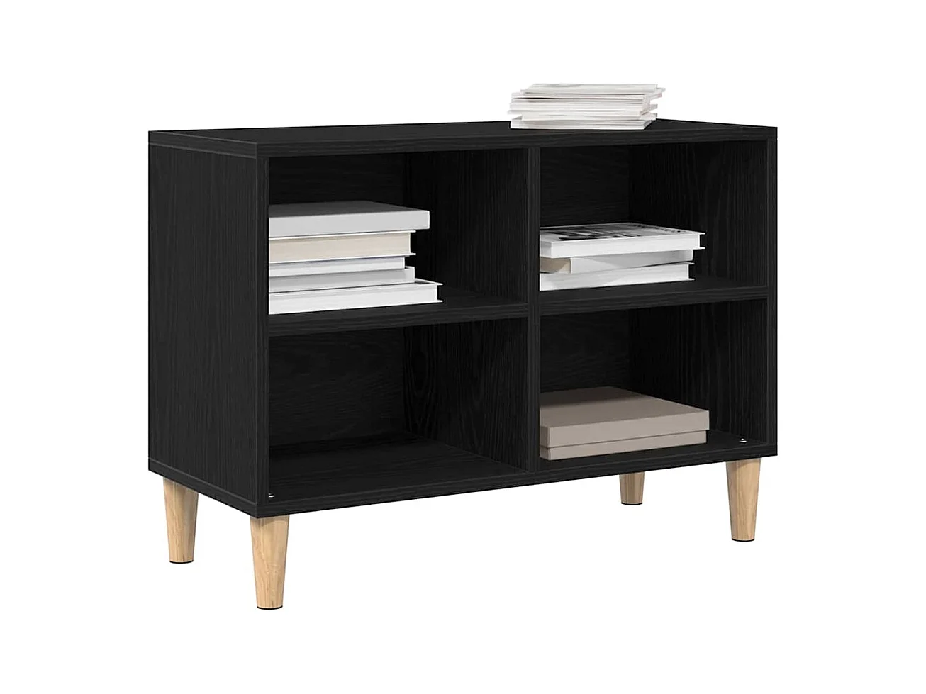 Meuble TV Noir 69.5 x 30 x 50 cm Bois d'ingénierie