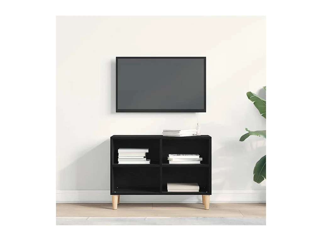 Meuble TV Noir 69.5 x 30 x 50 cm Bois d'ingénierie
