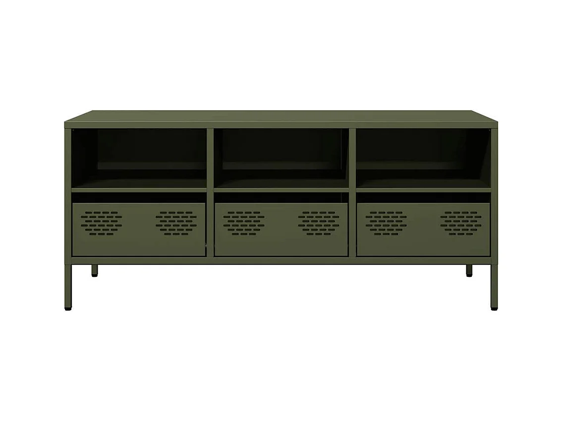 Olijfgroene tv-kast 101,5x39x43,5 cm koudgewalst staal