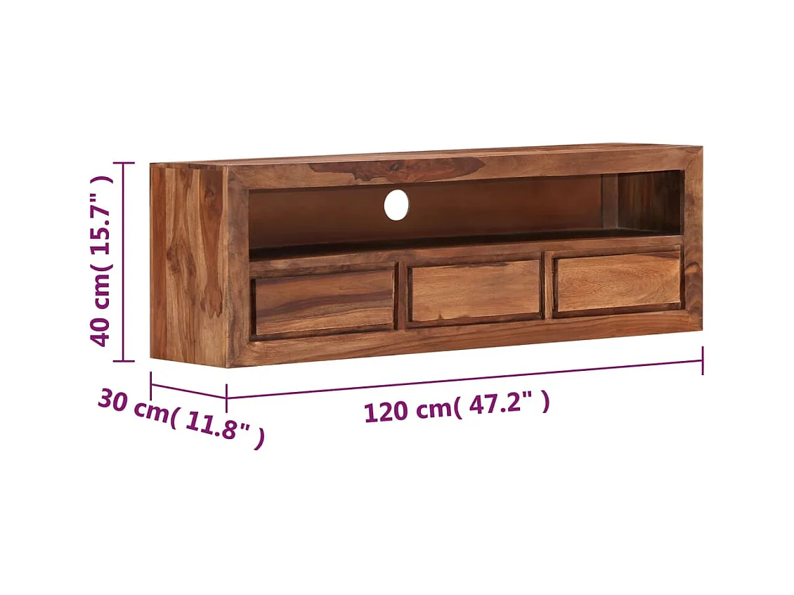 Meuble TV 120x30x40 cm Bois solide
