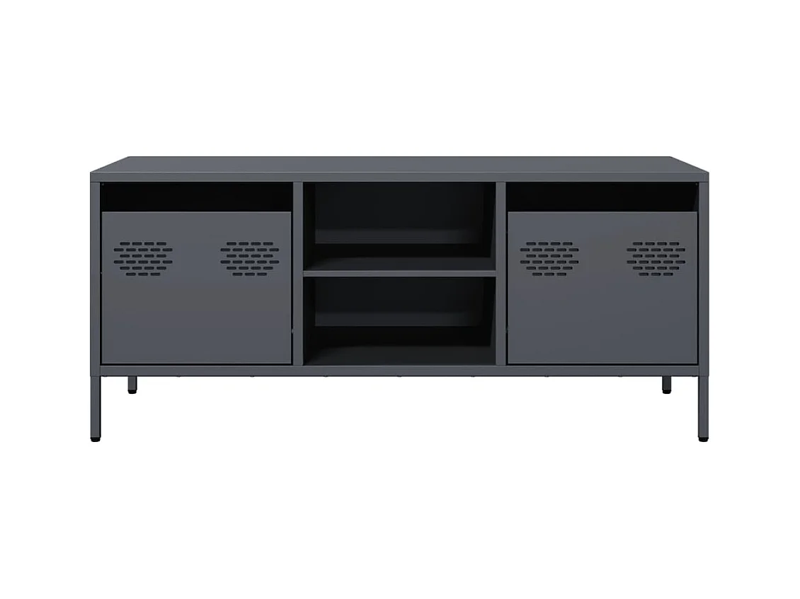 Meuble TV anthracite 101,5x39x43,5 cm acier laminé à froid