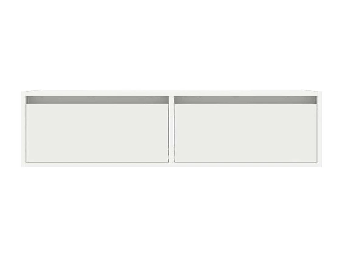 Meuble TV avec lumières LED blanc 100X35,5x25 cm